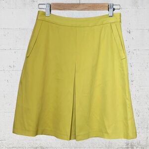 NWT Massimo Dutti Women’s Pleated A Line Yellow Skirt Size 6